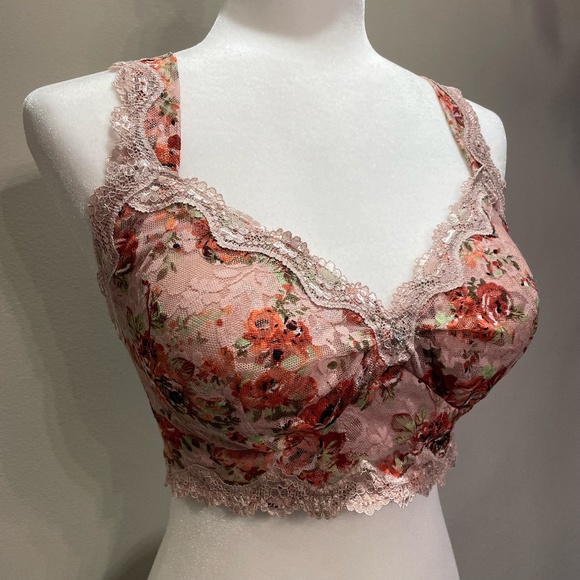 Y2K Japanese Floral Lace Bralette EUC - Picture 2 of 15
